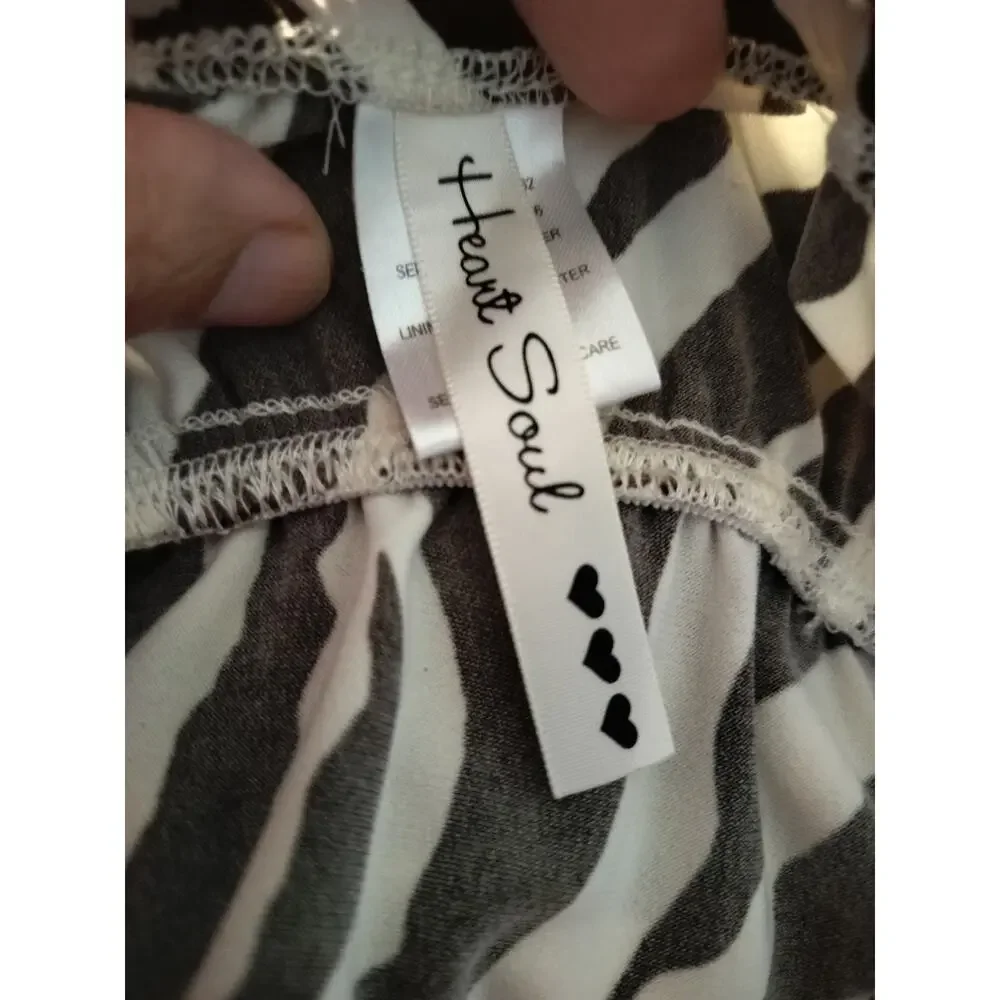 3951) Heart Soul Sleeveless Zebra Print Stretch Knee Length Dress Large - Picture 5 of 6